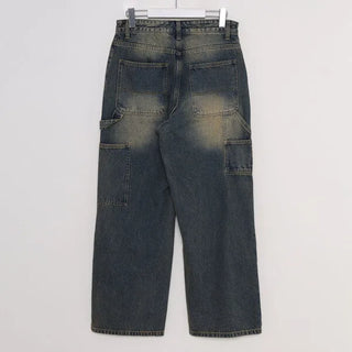 Wide Wash Carpenter Denim Pants