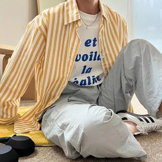 Oversized striped shirt