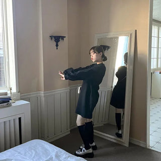 Balloon sleeve mini dress