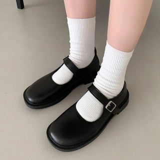 0435 Mary Jane Loafers (2 colors)