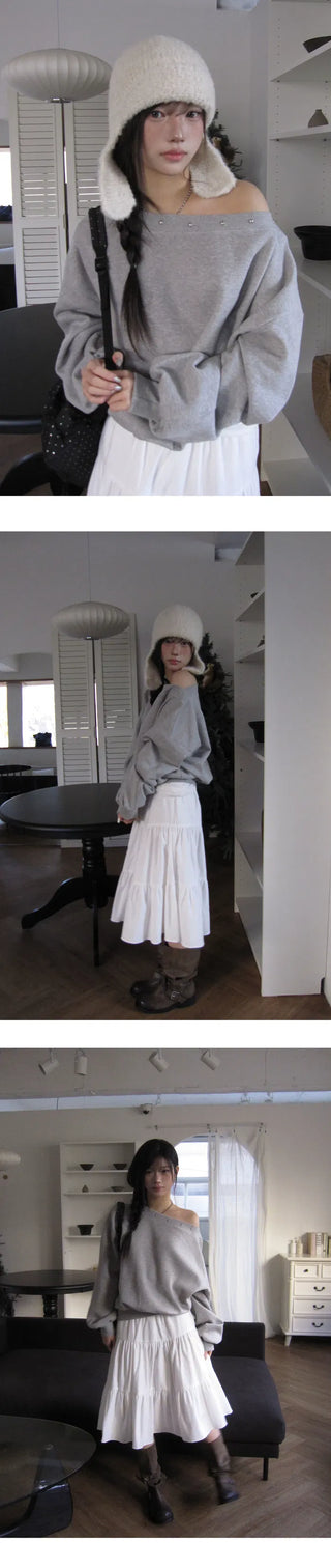Sina One-Off Studded Sweatshirt- 2 Colors