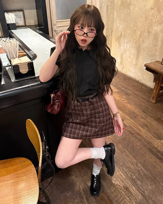 [1st Re-release] (ORIGINAL) Check A-line Mini Skirt