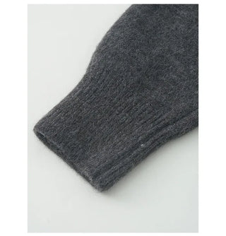 (3 colors) High-neck square-button wool cardigan