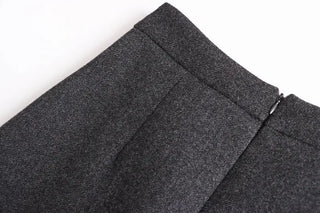 (2 colors) Two-pleat midi skirt