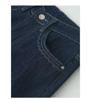 Stitched brushed denim