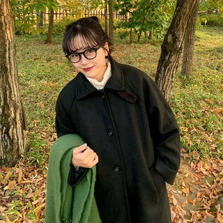 High-neck long coat