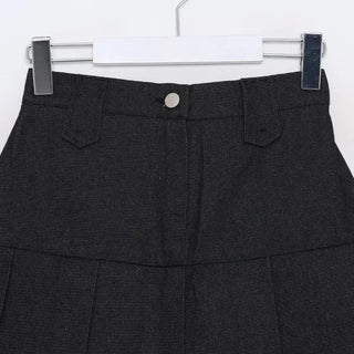 Pleated denim mini skirt