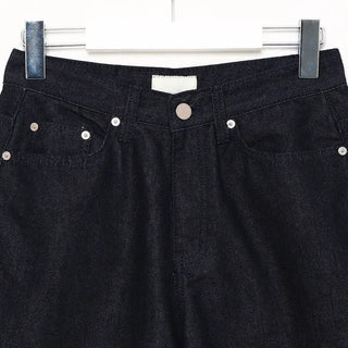 Roll-up low-rise denim pants