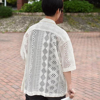 Lace half-sleeve shirt