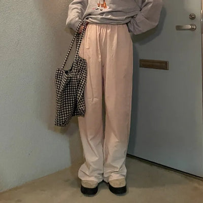 Summer nylon elastic waist pants