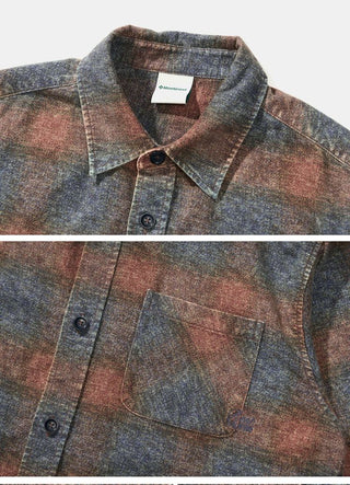 [Monterest] Washed Brushed Plaid Flannel Shirt