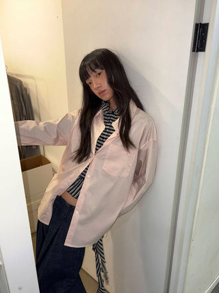 [NeverSeez] Lustrous Cotton Blend Shirt