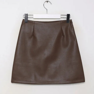 Leather mini skirt