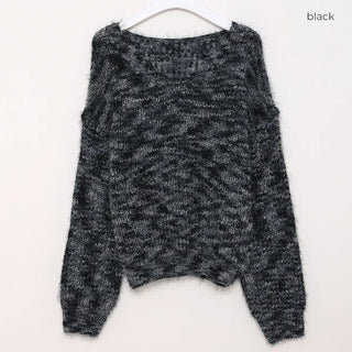V-neck gradient knit