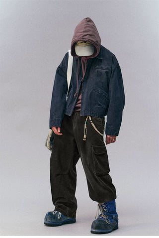 [Monterest] Washed Corduroy Wide Leg Work Pants