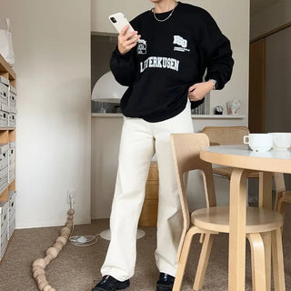 Long cream denim
