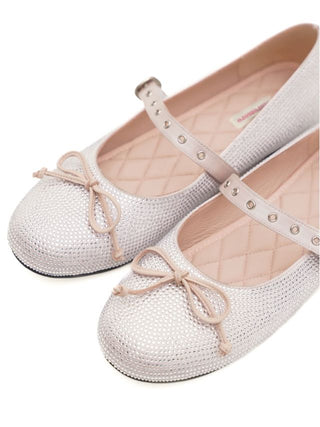 [Moromoro2] Rhinestone Bow Ballet Flats