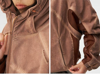 [Monterest] Washed 4-Way Stretch Mesh Hooded Jacket