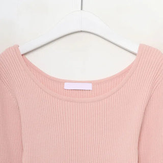 U-neck ribbed knit