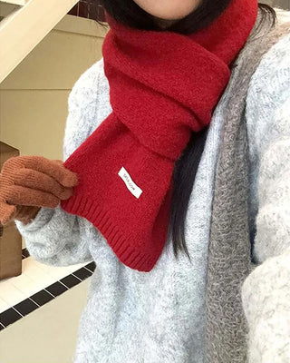 (11 colors) Soft wool knit long scarf