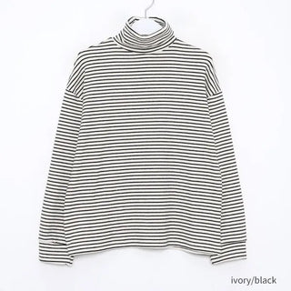 Striped turtleneck sweatshirt
