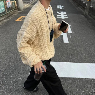 Cable knit oversized sweater