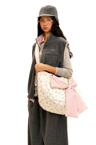 [Moromoro2] Patchwork Print Fleece Vest /  Pants