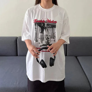 Vintage photo print short-sleeved T-shirt
