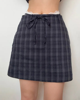 [1st Re-release] (ORIGINAL) Check A-line Mini Skirt