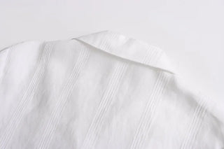 Draped short-sleeved shirt