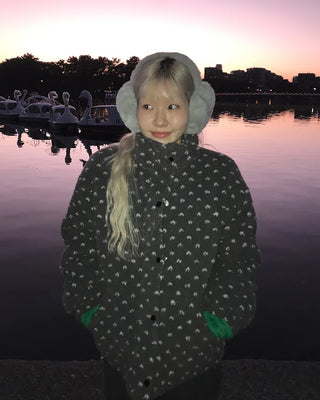 Dot fleece zip-up