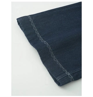 Stitched brushed denim