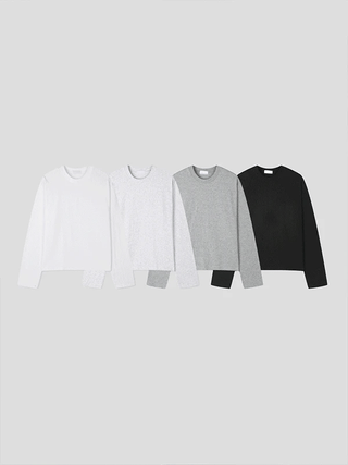 Soda Washed Semi-Crop Long Sleeve T-shirt