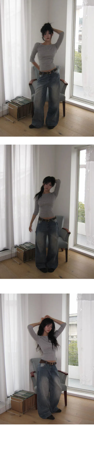 Nerdy Catbrush Faded Wide Pants - 4 Colors
