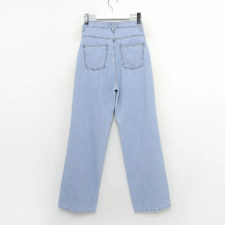 Wide straight denim pants