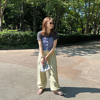 Side pocket nylon pants