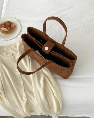 Suede Square Tote Bag