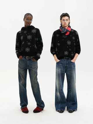 [MASONPRINCE] Snowflake Jacquard Wool Blend Sweater
