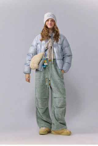 [Monterest] Sherpa Fleece Beaded Drawstring Pants