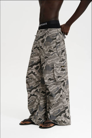 [MASONPRINCE] Rock Camo Wide Leg Cargo Pants