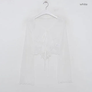 Frilled blouse cardigan