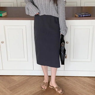 Backpoint Banded Midi Skirt