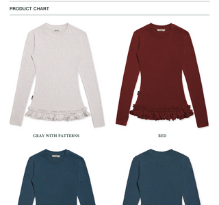 [Moromoro2] Double-layer Lace Hem T-shirt