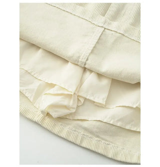 (2 colors) [Lined] High-waisted corduroy mini skirt