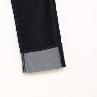 Roll-up low-rise denim pants