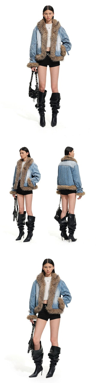 [NOTAWEAR] Straight Mid-waist Stretch Denim  Shorts