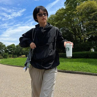 High-neck anorak