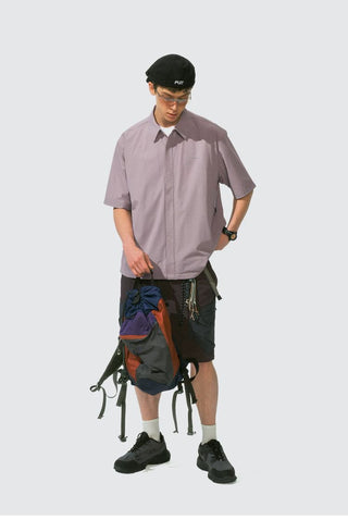 [Monterest] Arc Seam Short Sleeve Layered Shirt