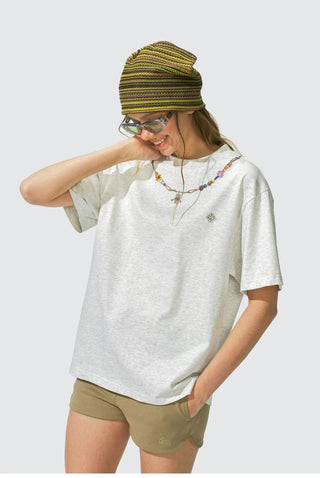 [Monterest] Necklace Print Embroidered Relaxed Tee