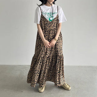 Leopard print long dress